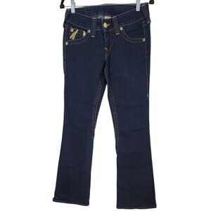 True Religion Womens Blue Denim‎ Joey Jeans Flared Leg Low Rise Size 28
